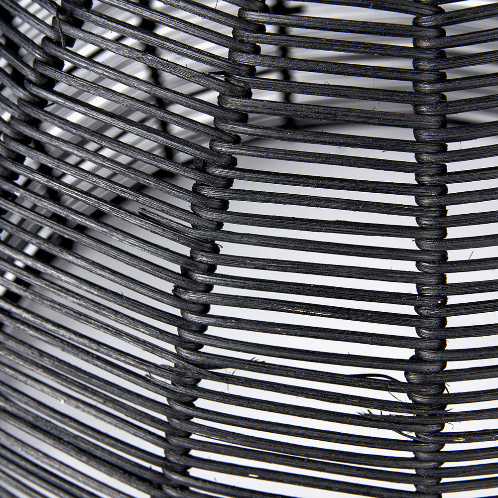 Caswell Black Rattan Cloche Pendant Light